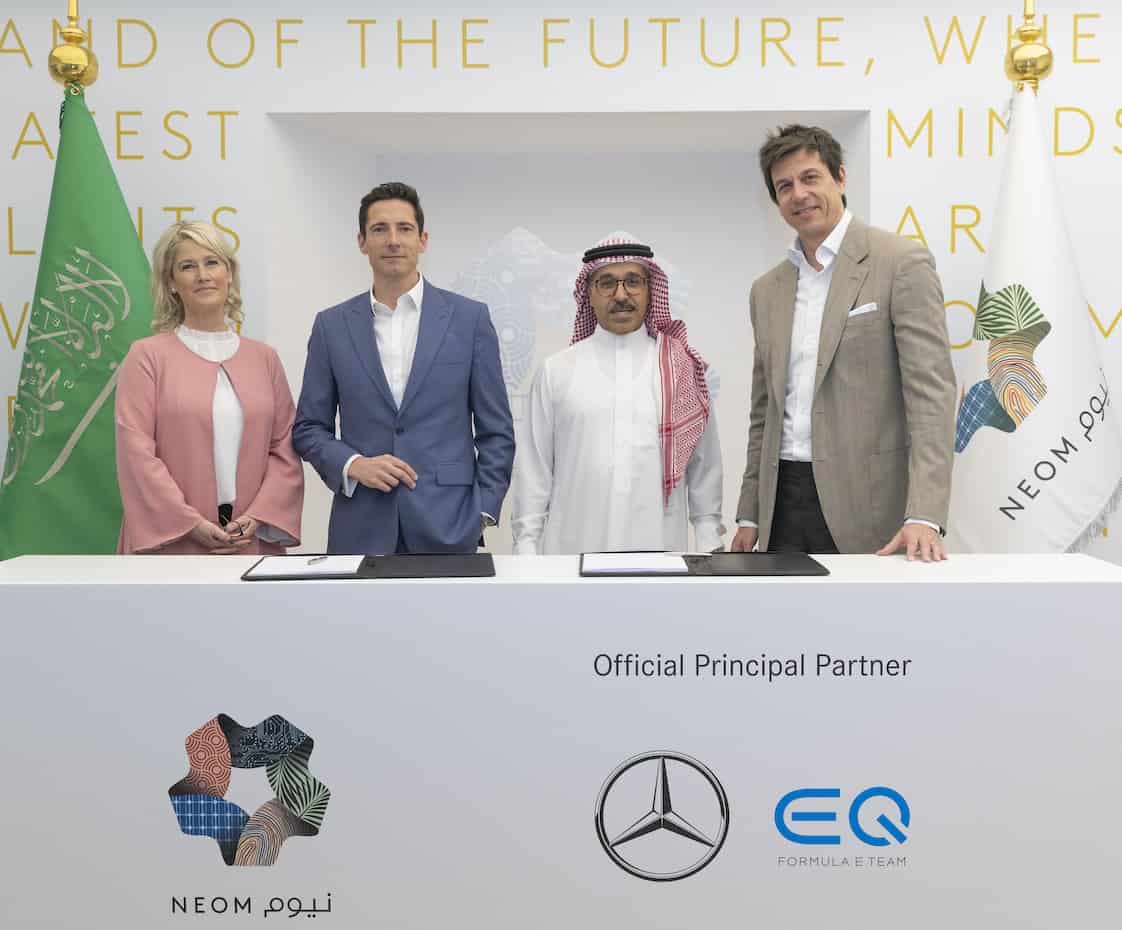 Read more about the article NEOM signs a partnership with Mercedes-Benz EQ Formula E team